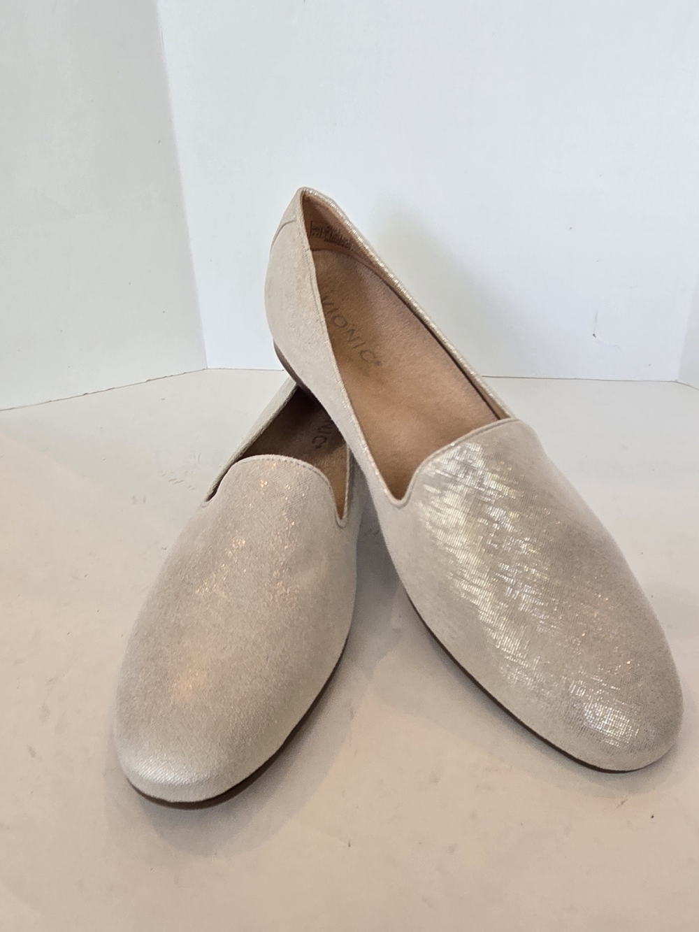Vionic Women's Silver Shimmer Slip-On Loafers